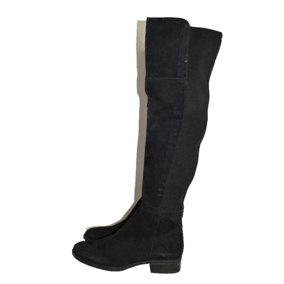 $300 Sam Edelman Pam Over the Knee STRETCH Boot BLACK SUEDE 6.5  (TPO15.5) - Picture 5 of 8